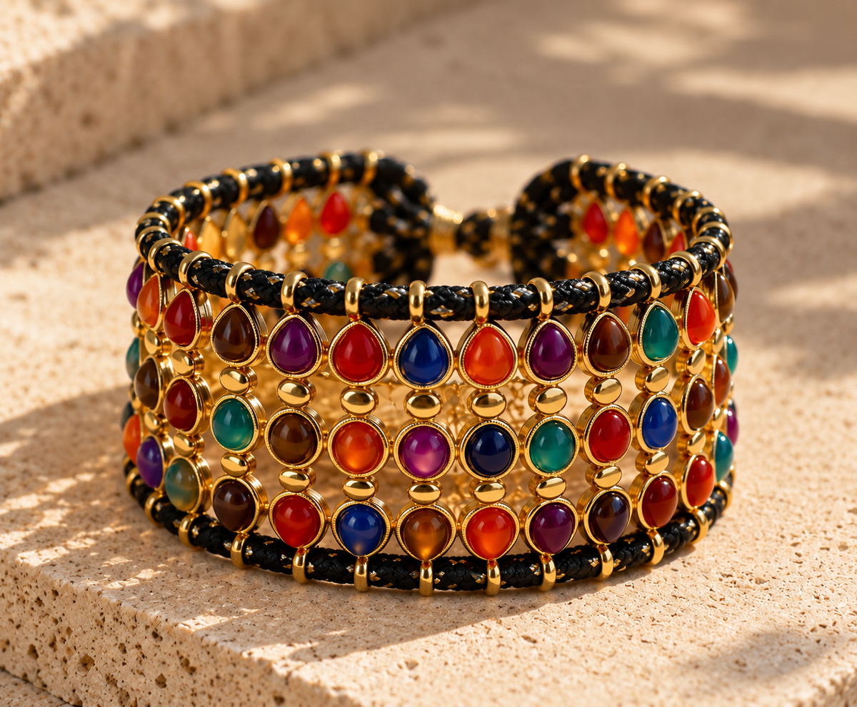 Brazalete de Acero y Resina Acrílica Colección ROSMERI