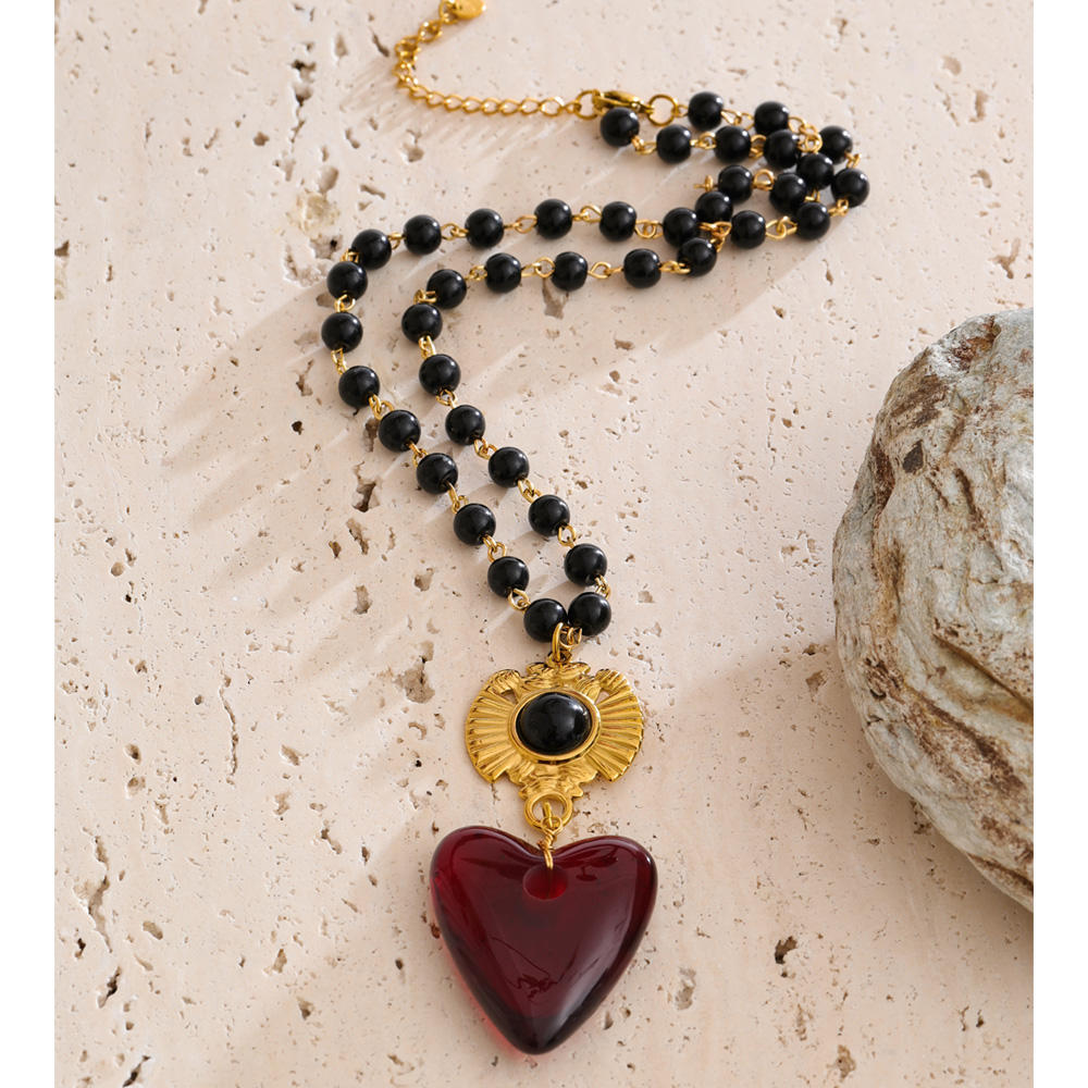 Colgante de Corazón en Acero y Resina Acrílica Colección ETERNAL
