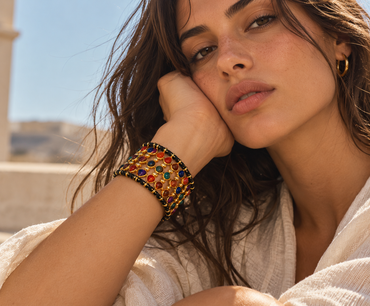 Brazalete de Acero y Resina Acrílica Colección ROSMERI
