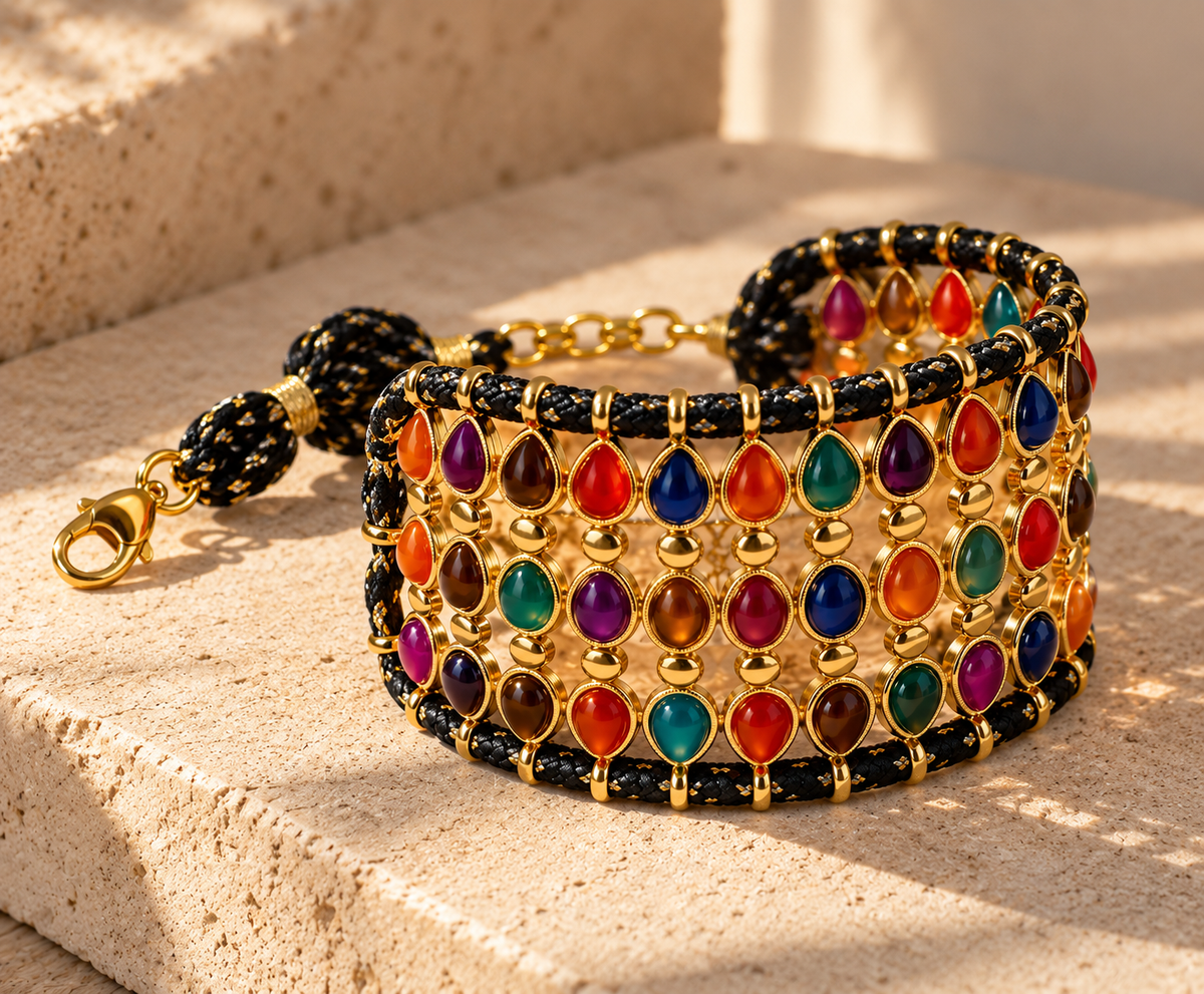Brazalete de Acero y Resina Acrílica Colección ROSMERI