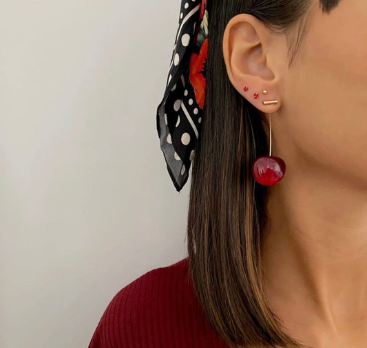 Pendientes en Acero imitación Cereza Colección CHERRY
