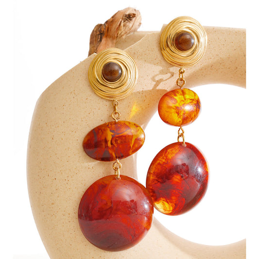 Pendientes Circulares en Acero y Resina Colección TAMARINDO