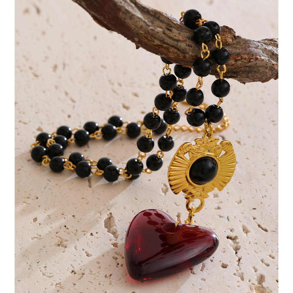 Colgante de Corazón en Acero y Resina Acrílica Colección ETERNAL