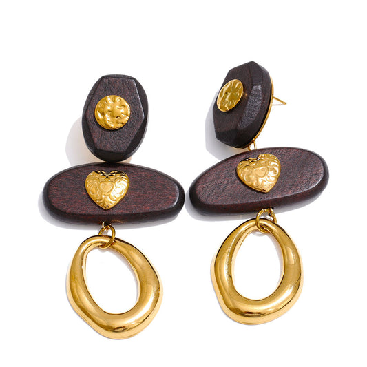 Pendientes en Acero y Madera Colección WOOD